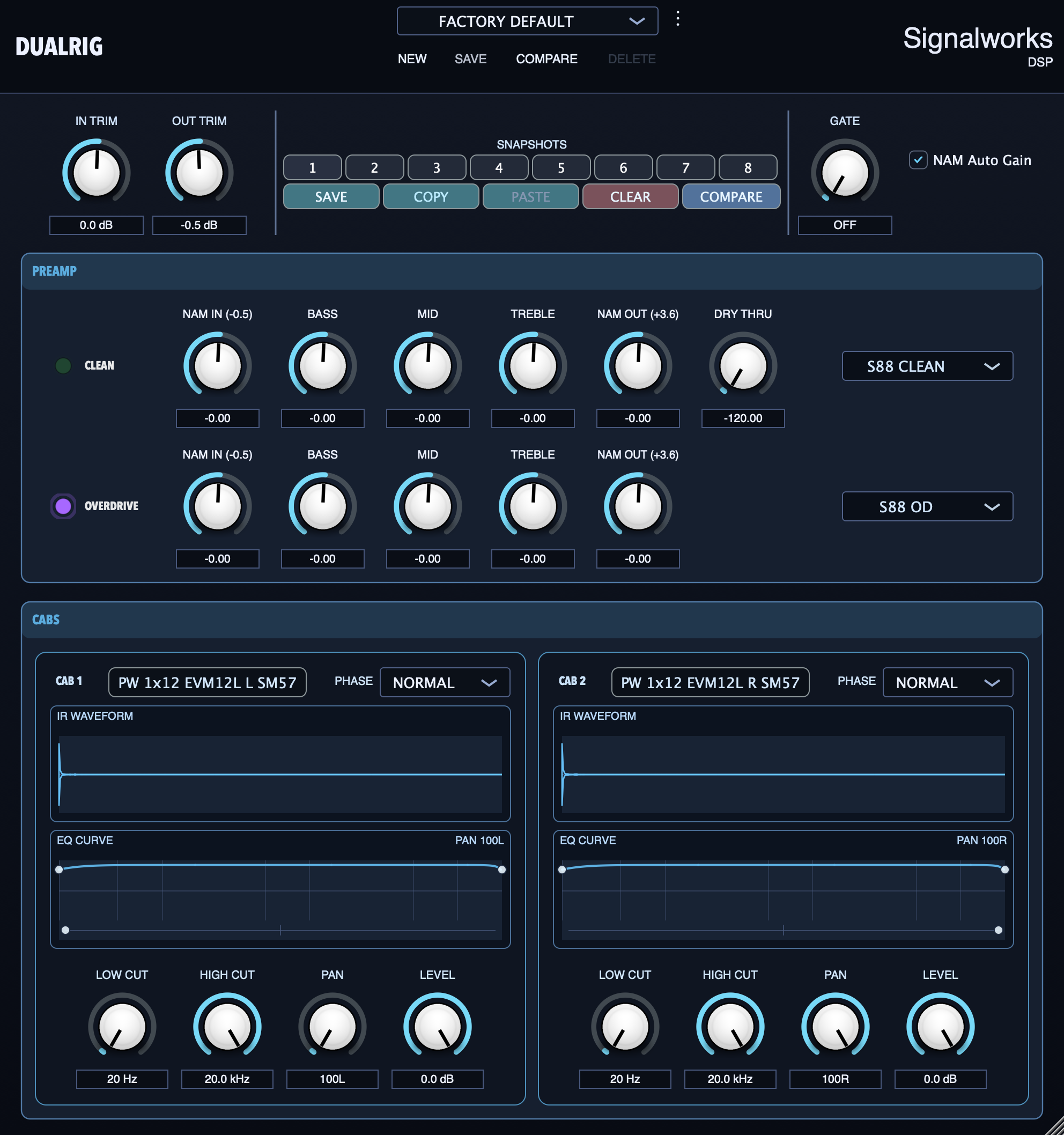 DualRig two-channel NAM guitar rig interface